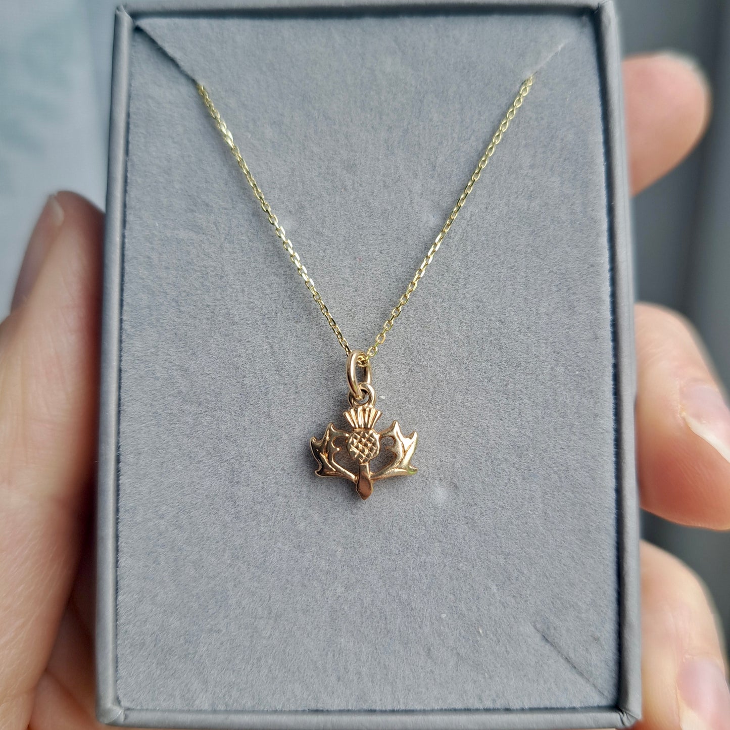 Mini 9ct Gold Scottish Thistle Charm