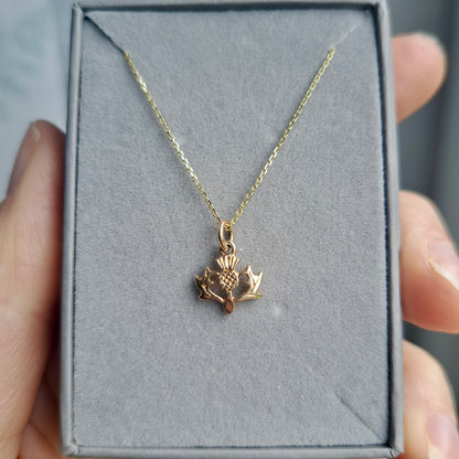 Mini 9ct Gold Scottish Thistle Charm