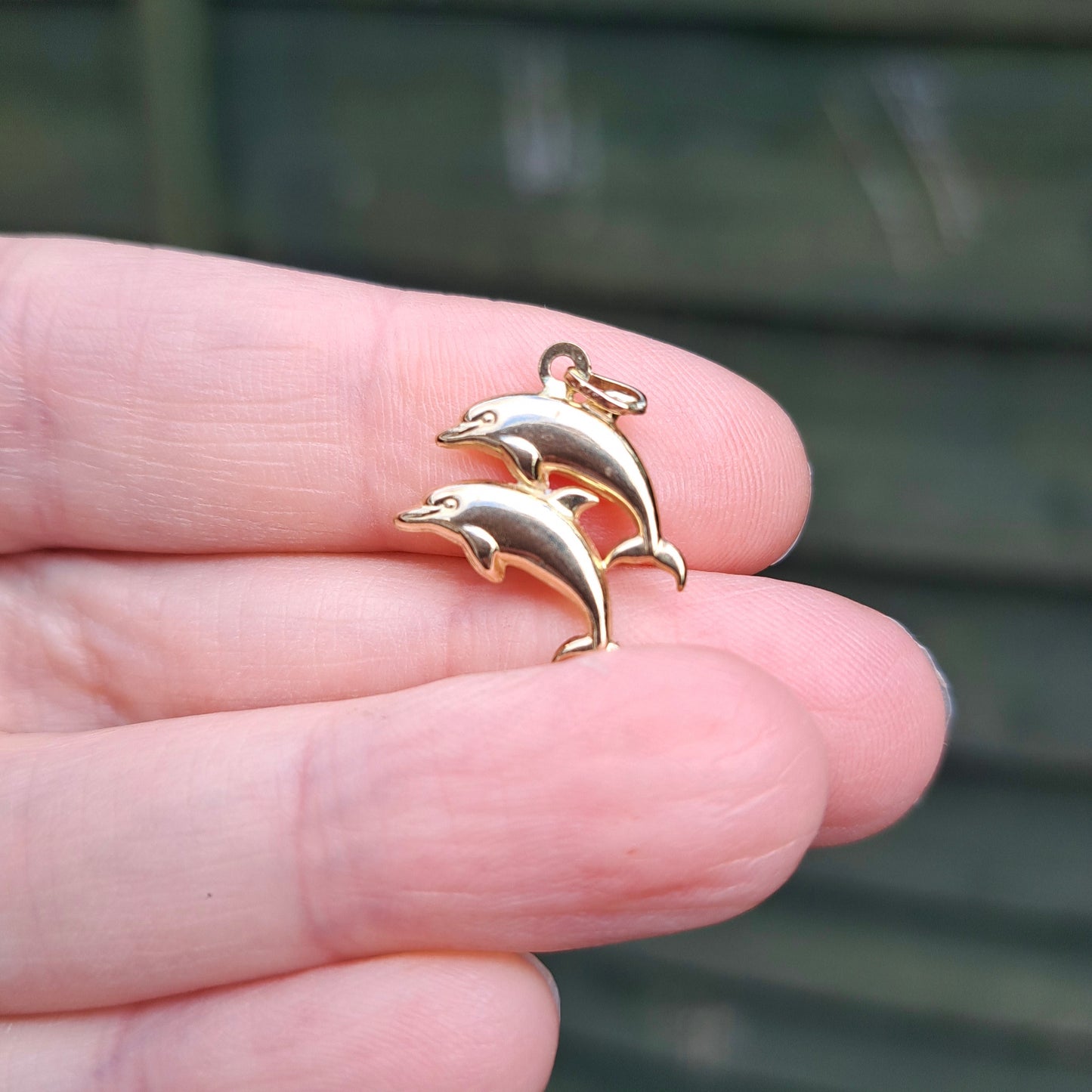 9ct Gold Double Dolphin Charm / Pendant