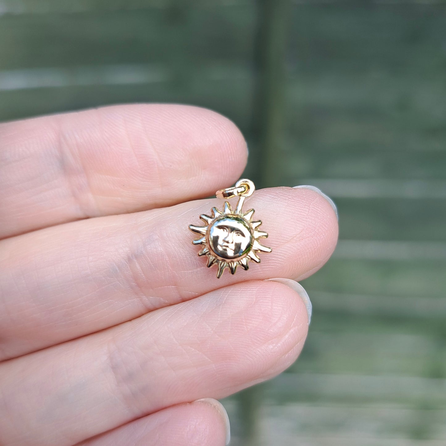 Vintage 14ct Gold Small Sun Face Charm