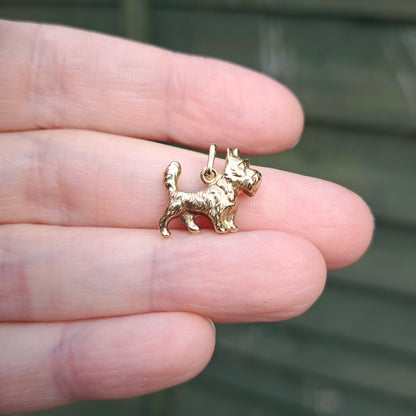 9ct Gold Scottie Dog Charm / Pendant