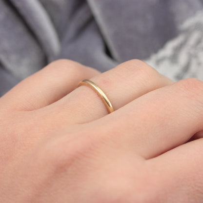 Vintage 9ct Gold Skinny Band Ring, 1950