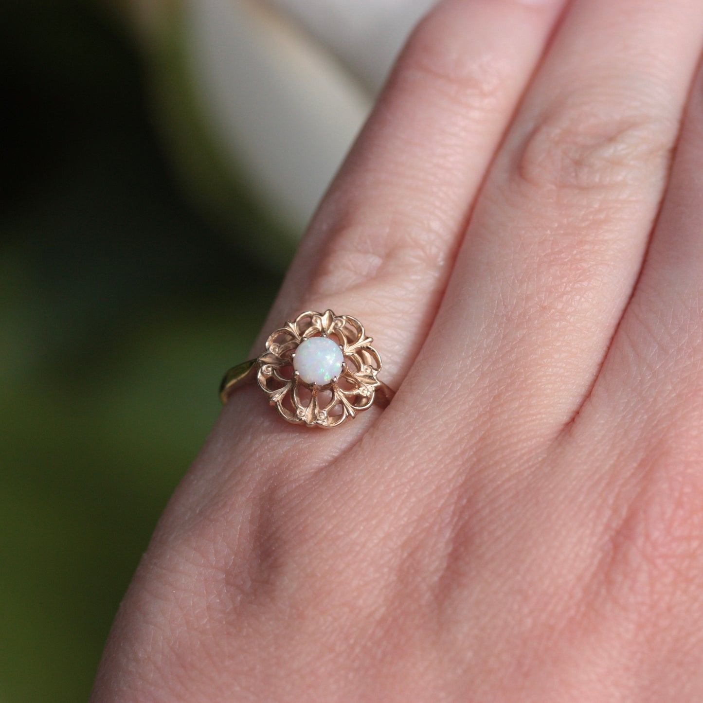 Pre-owned 9ct Gold and Opal Ornate Ring