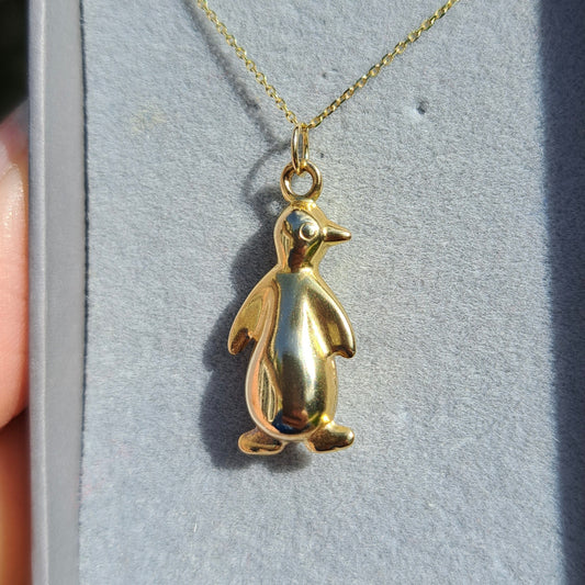Vintage Yellow Gold Penguin Charm, 1990s