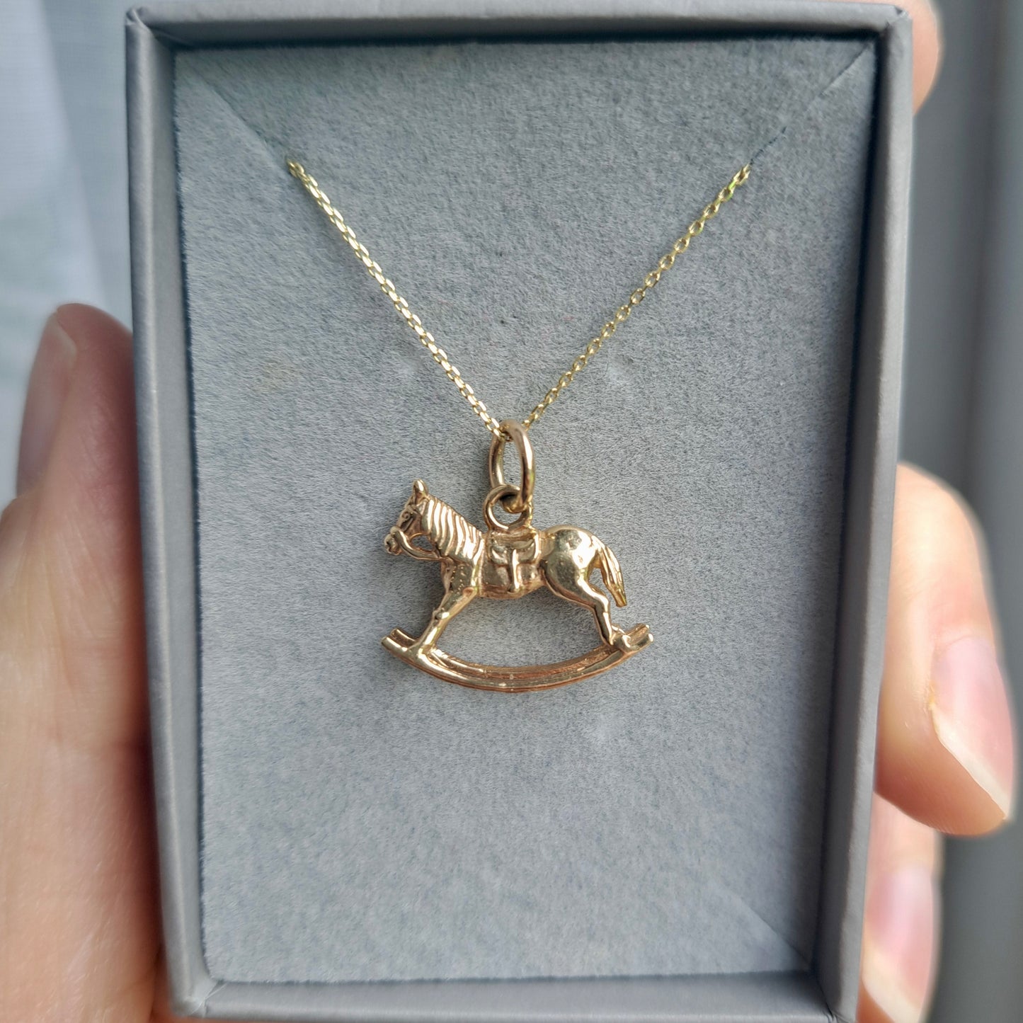 Solid 9ct Yellow Gold Rocking Horse Charm