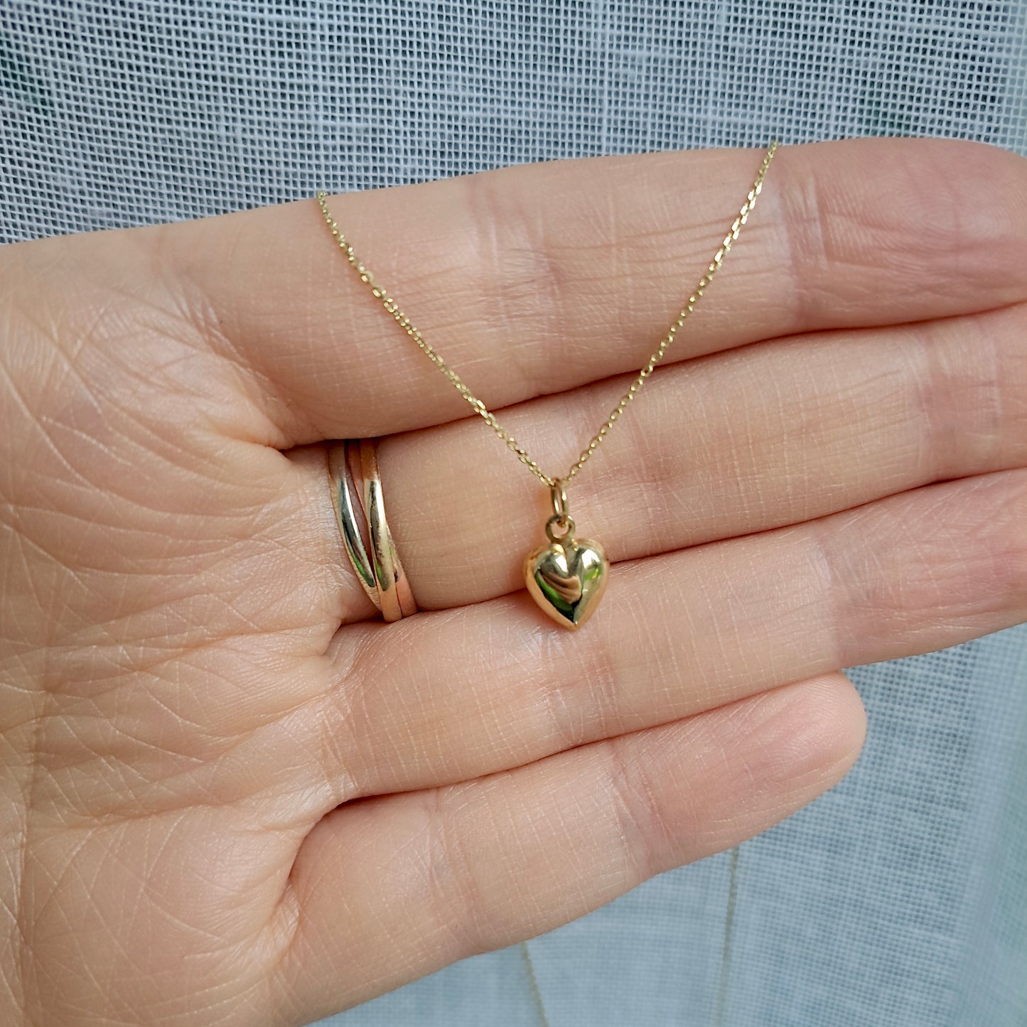 Vintage 9ct Gold Mini Puffy Heart Charm