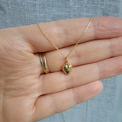 Vintage 9ct Gold Mini Puffy Heart Charm