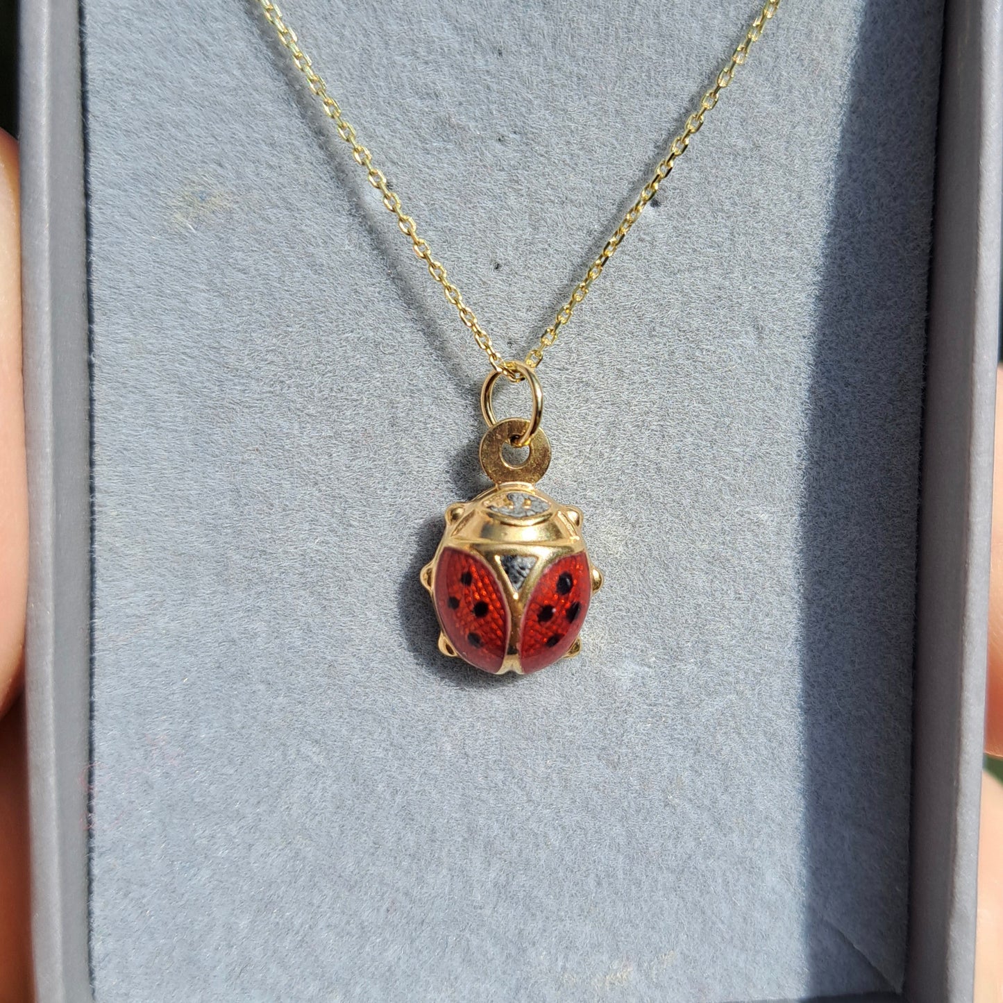 Vintage 9ct Gold and Enamel Ladybird Charm
