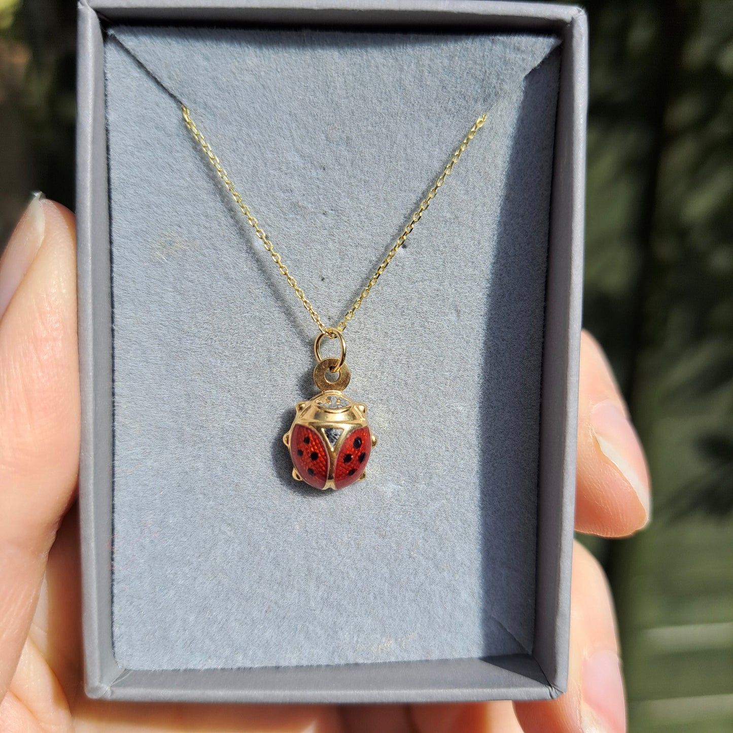 Vintage 9ct Gold and Enamel Ladybird Charm