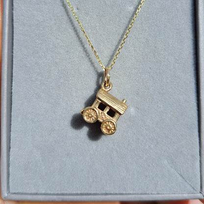 9ct Gold Mini Gypsy Caravan Charm / Pendant