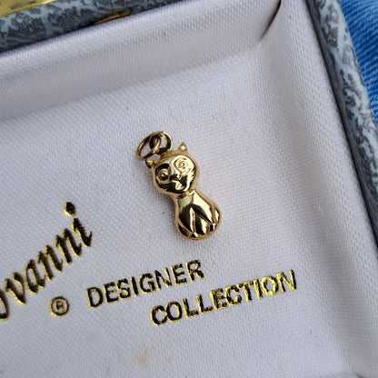 Vintage 9ct Gold Mini Cat Charm