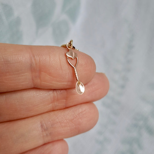 Pre-owned 9ct Gold Welsh Love Spoon Charm by Clogau