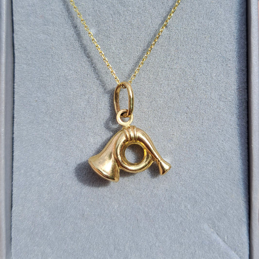 9ct Gold Horn Instrument Charm / Pendant