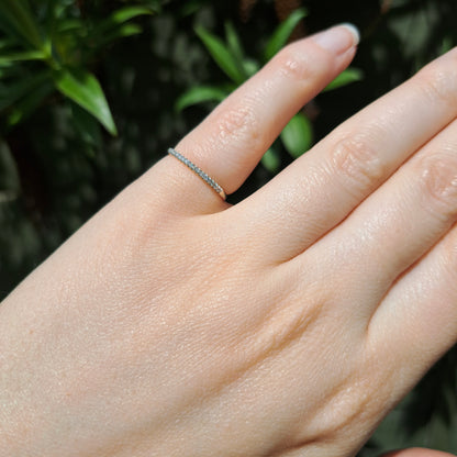Late Vintage 9ct White Gold Diamond Half Eternity Ring