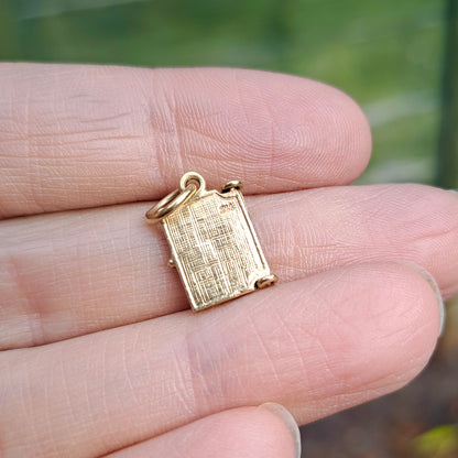 Rare Vintage 9ct Gold "Love Story" Opening Book Charm