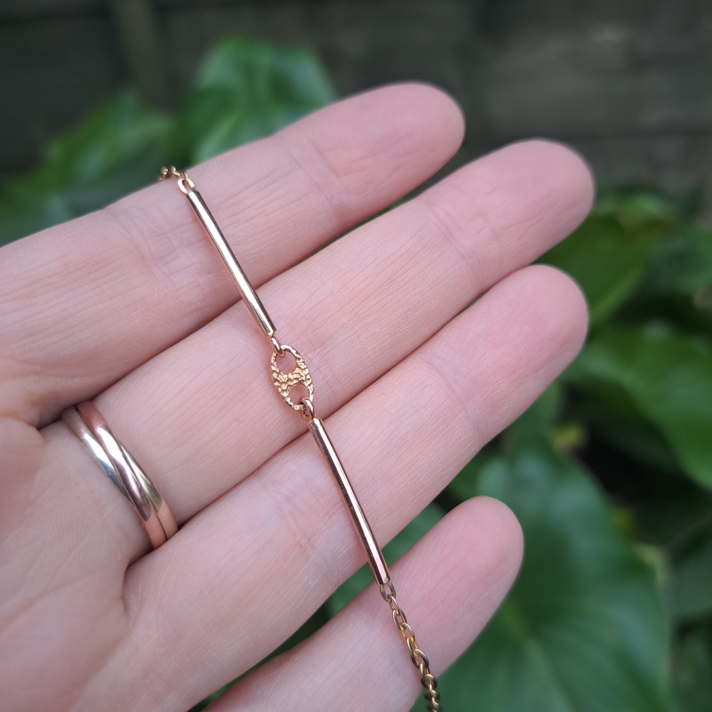 Vintage 9ct Italian Gold Bar Bracelet with Mariner Link