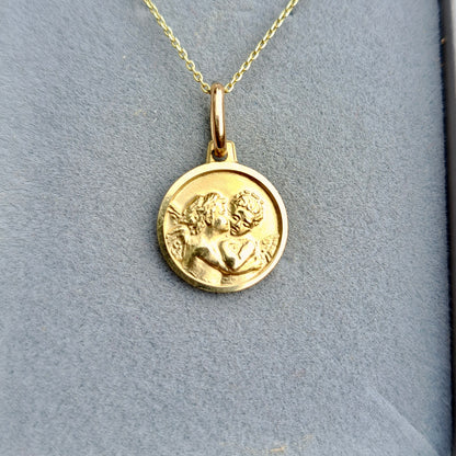 Pre-owned 9ct Yellow Gold Round Cherubs / Angels Charm