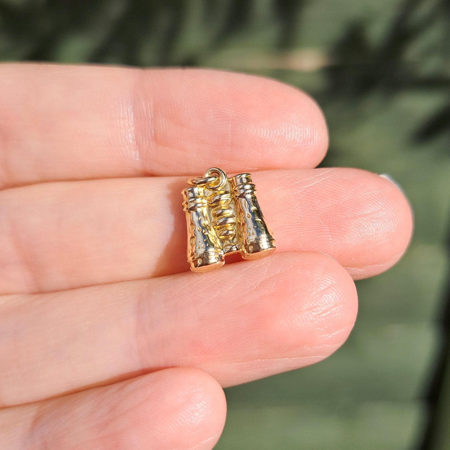 Vintage 9ct Gold Binoculars Charm, 1955