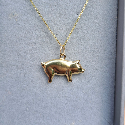 Vintage 9ct Gold Lucky Pig Charm