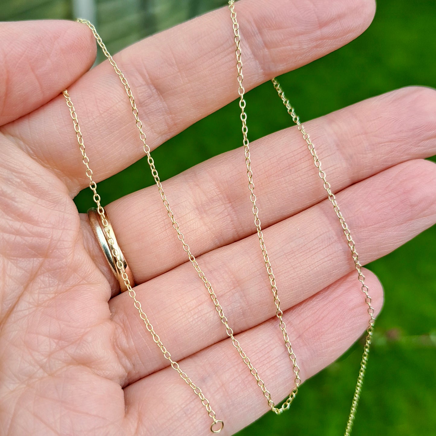 solid 9ct gold 20 inch trace chain necklace