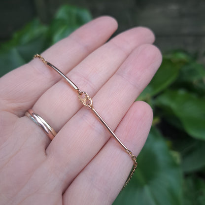 Vintage 9ct Italian Gold Bar Bracelet with Mariner Link