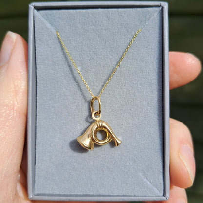9ct Gold Horn Instrument Charm / Pendant