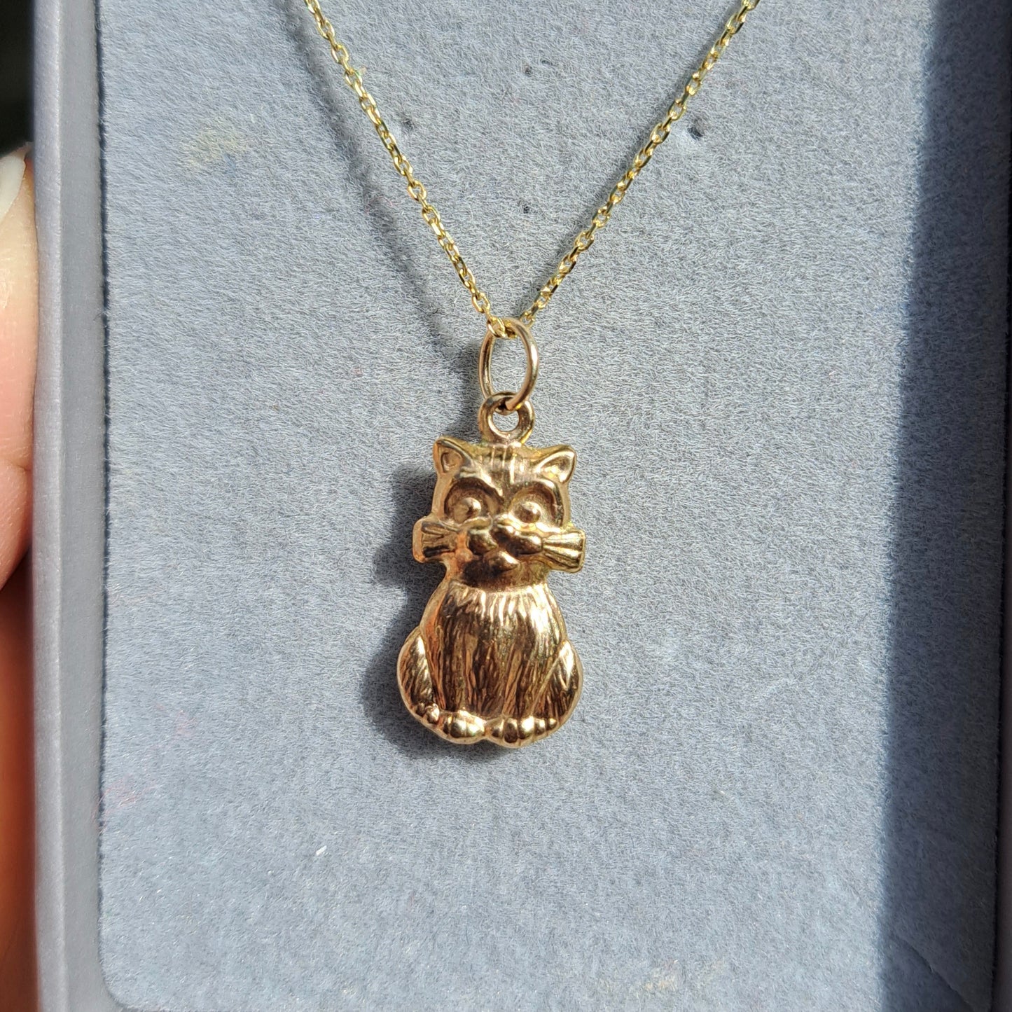 Vintage 9ct Gold Cat Charm, 1990s