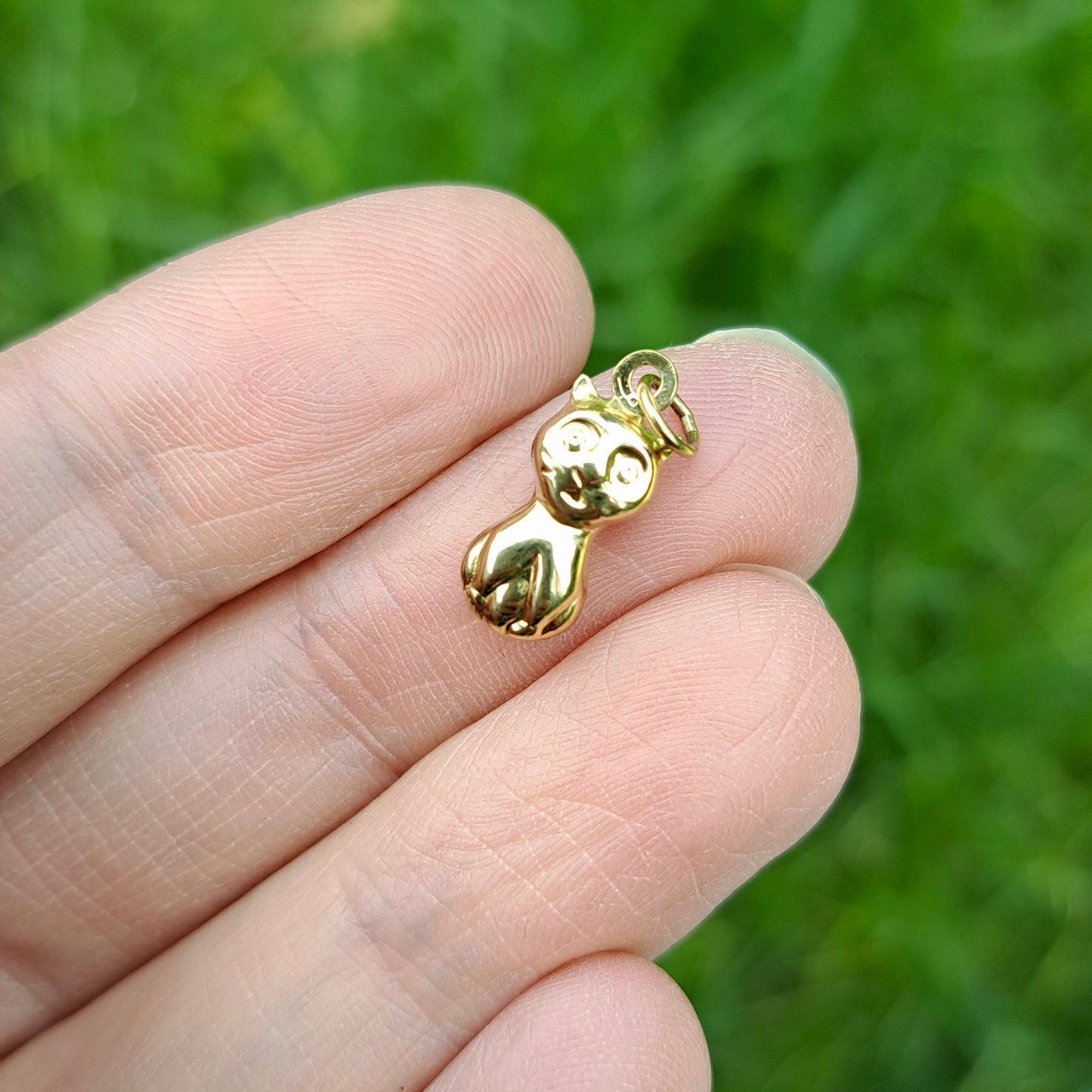 Vintage 9ct Gold Mini Cat Charm