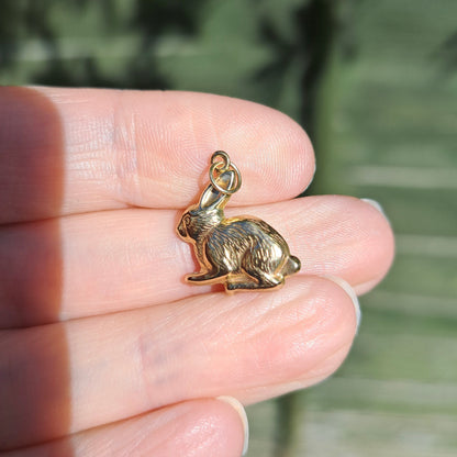 Vintage 9ct Gold Rabbit Charm, 1970s