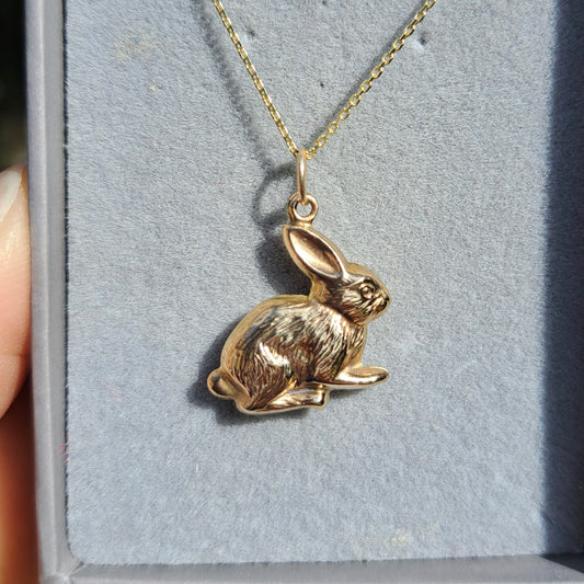 Vintage 9ct Gold Rabbit Charm, 1970s