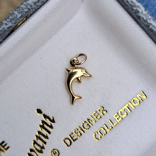 Vintage 9ct Gold Mini Dolphin Charm