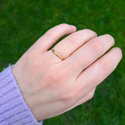 Vintage 22ct Gold Slim Wedding Band Ring, 1953