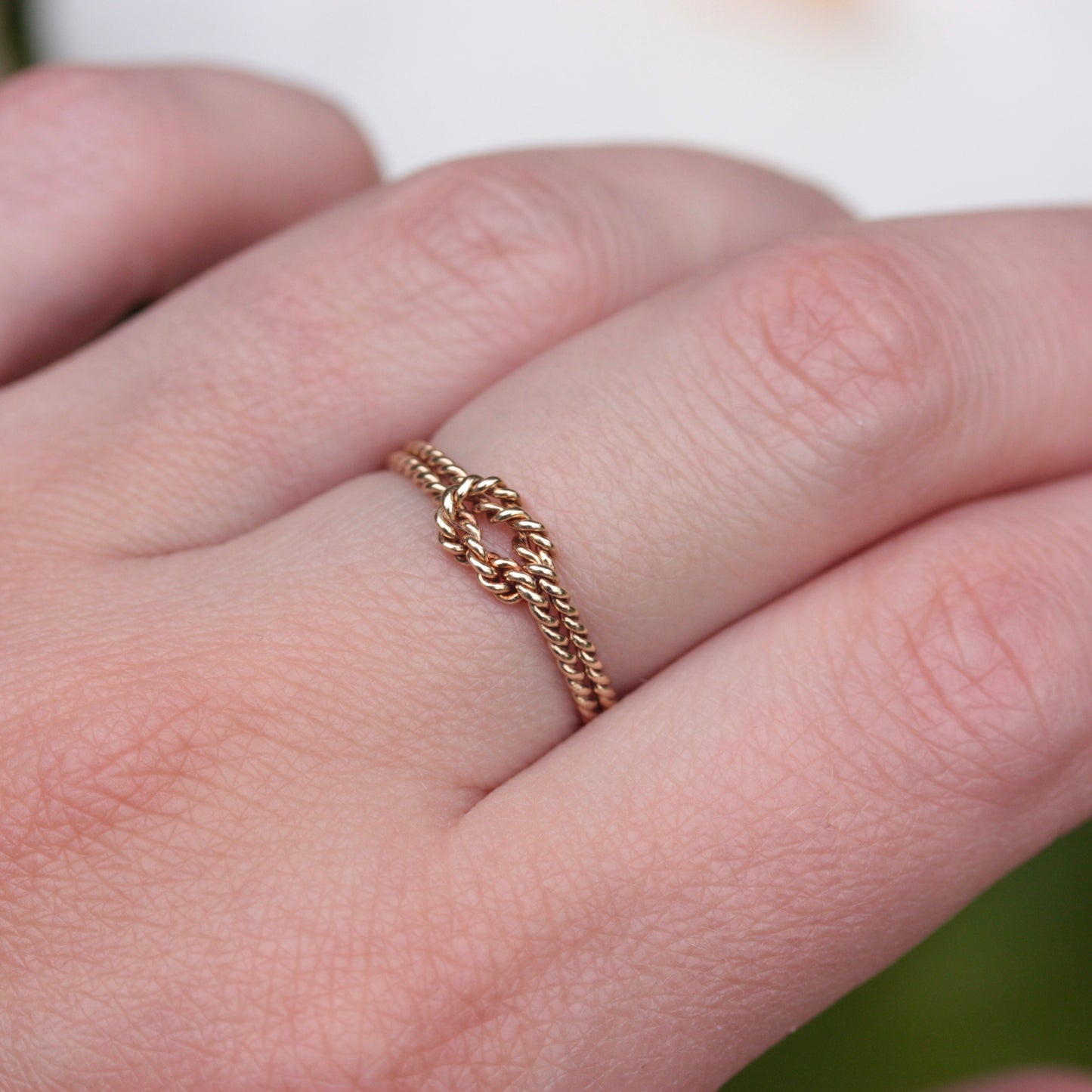 Dainty Vintage 9ct Gold Rope Knot Ring