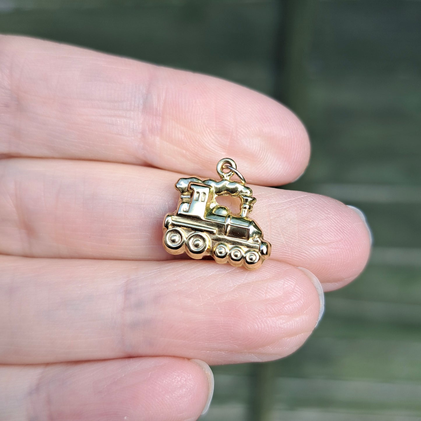 Vintage 9ct Gold Steam Train Charm, 1990s