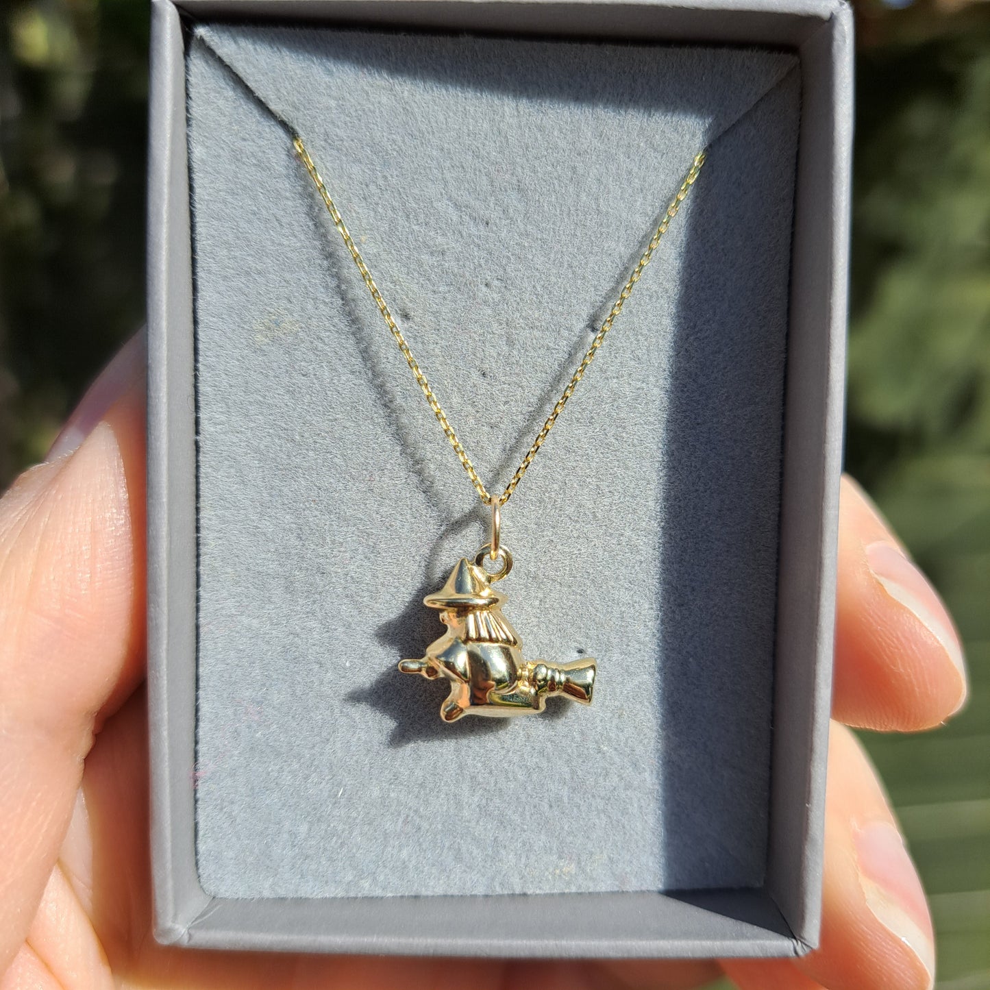 Vintage 9ct Gold Puffy Witch Charm, 1990s