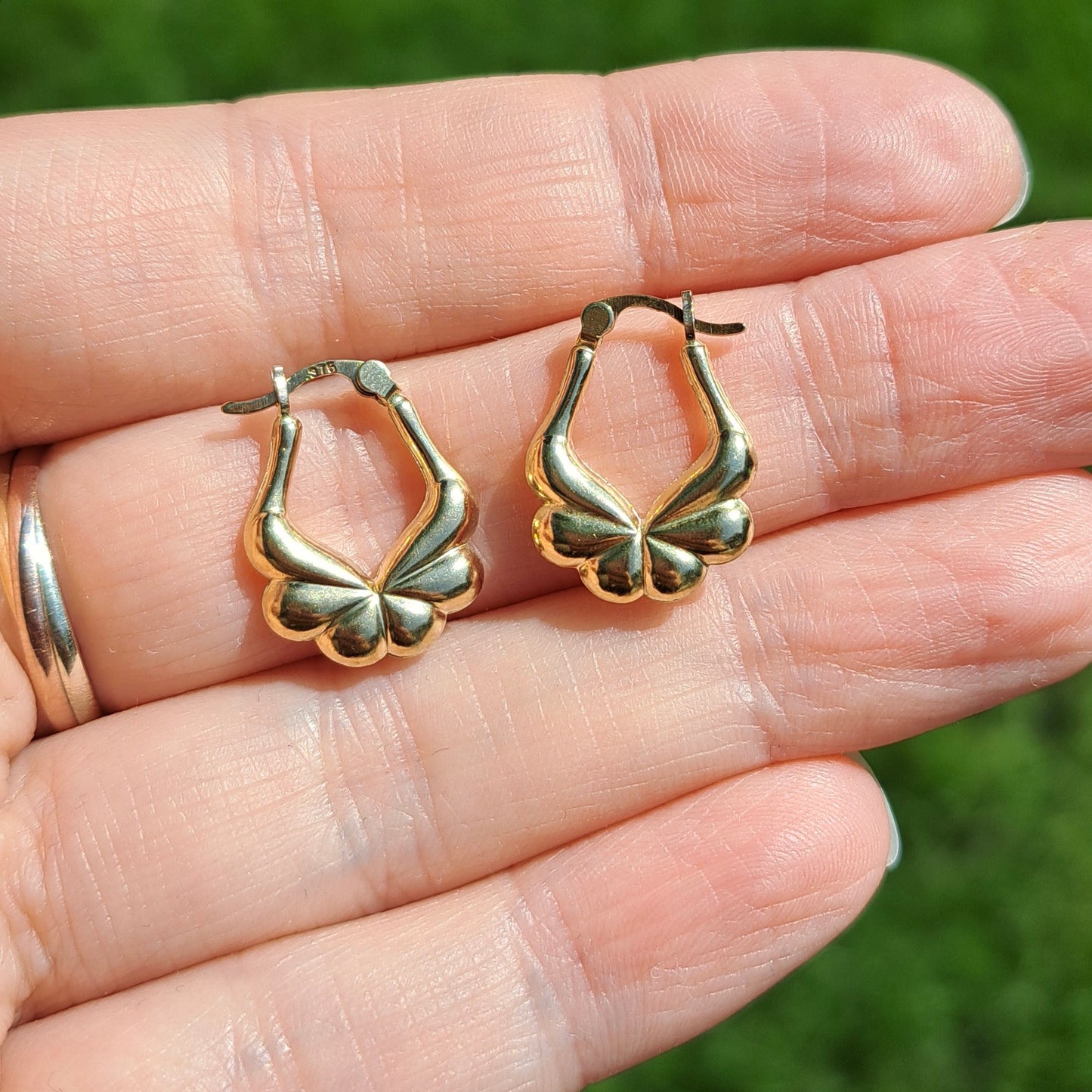 Pre-owned 9ct Gold Fancy Creole Hoop Earrings