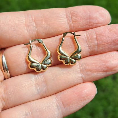 Pre-owned 9ct Gold Fancy Creole Hoop Earrings