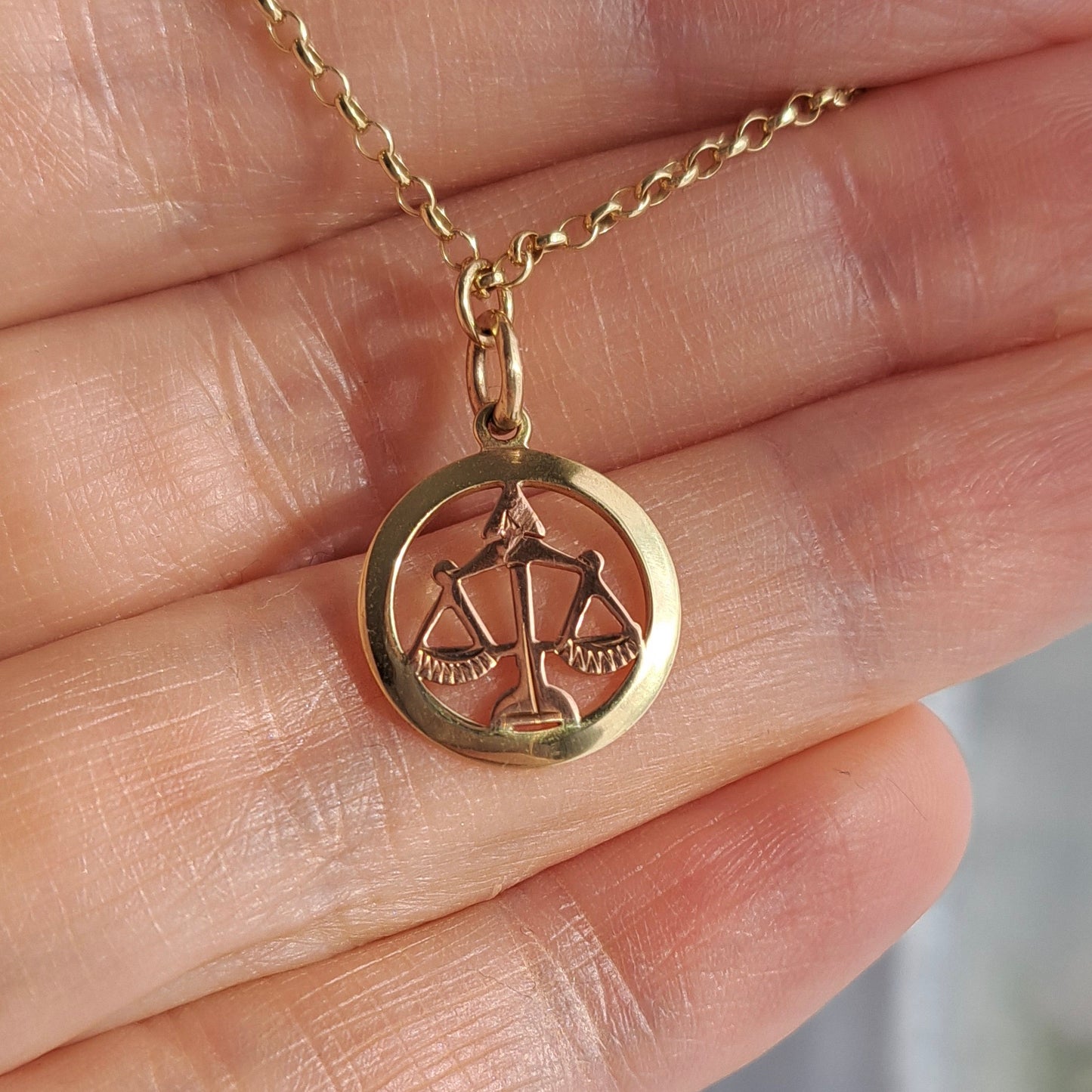 Vintage 9ct Yellow and Rose Gold Libra Charm