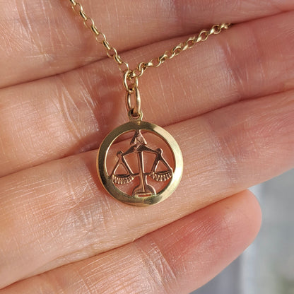 Vintage 9ct Yellow and Rose Gold Libra Charm