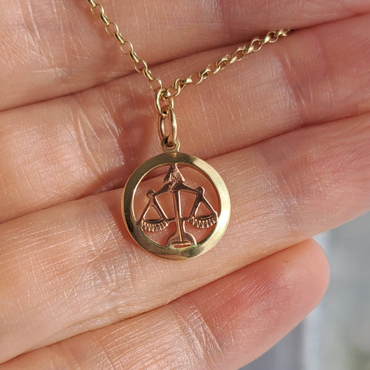 Vintage 9ct Yellow and Rose Gold Libra Charm