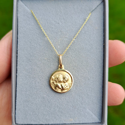Pre-owned 9ct Yellow Gold Round Cherubs / Angels Charm