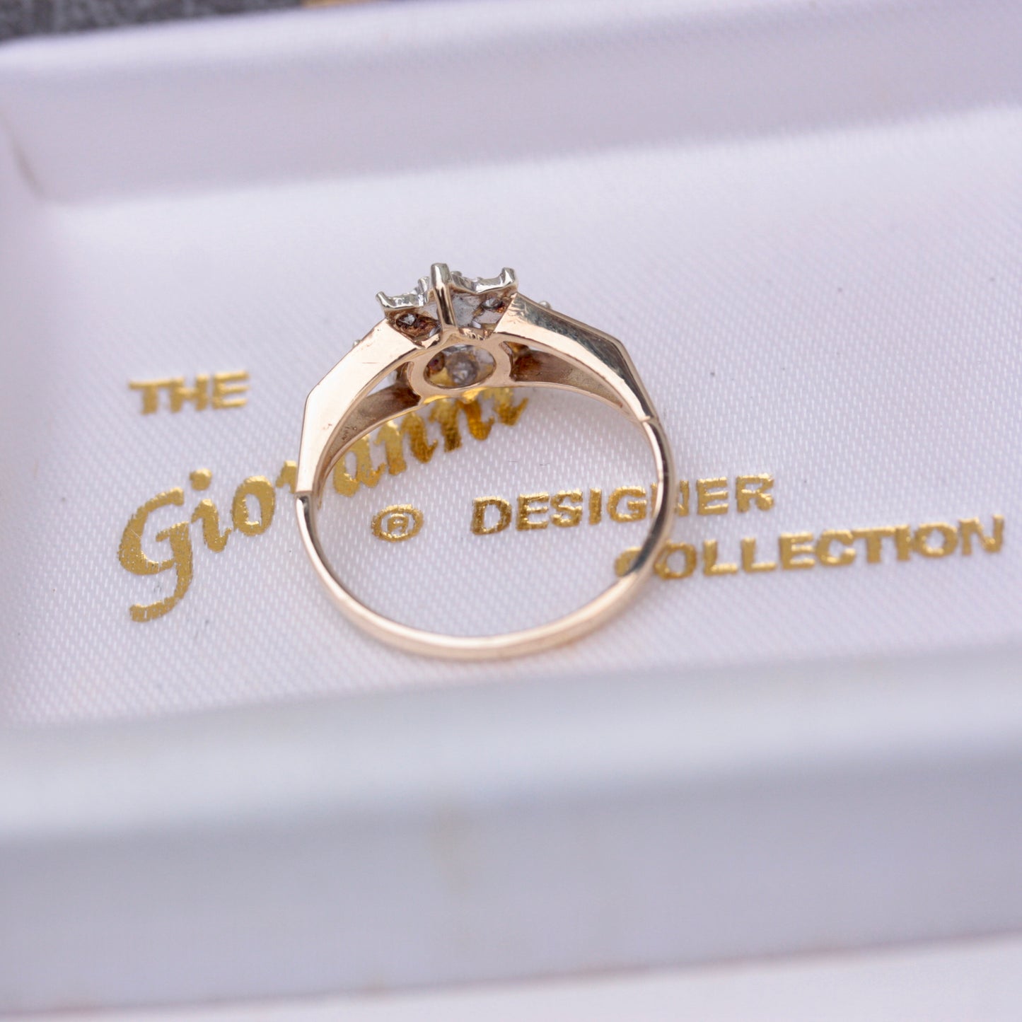 Vintage 9ct Gold and Diamond Star Cluster Ring, 1981