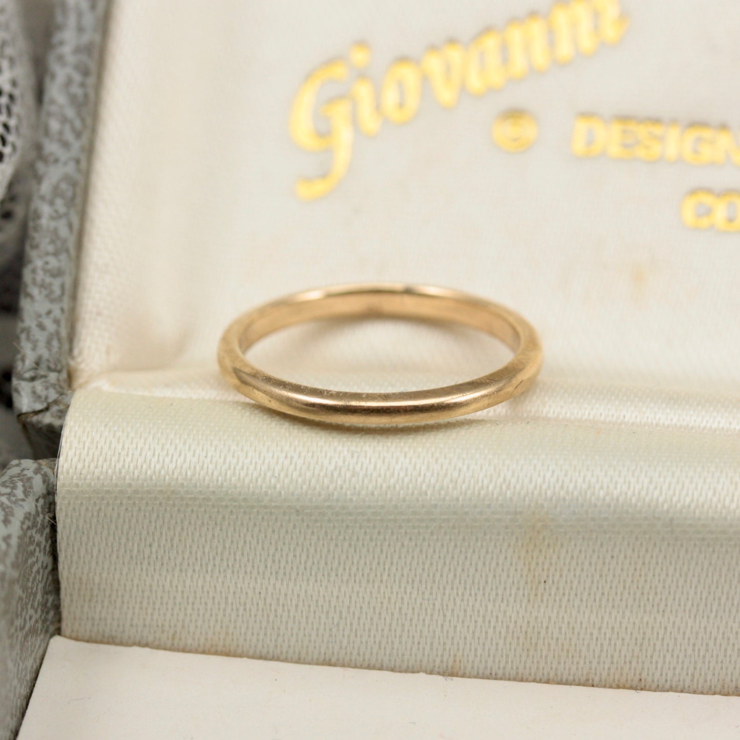 Vintage 9ct Gold Skinny Band Ring, 1950