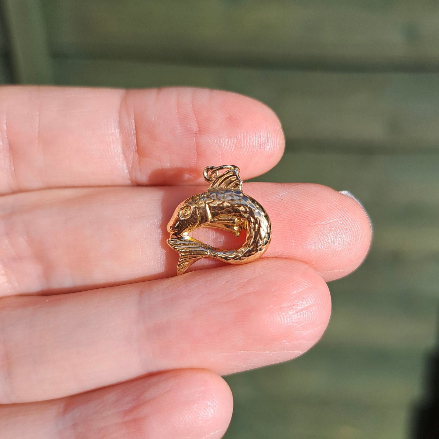 Vintage 9ct Gold Fish Charm, 1960s