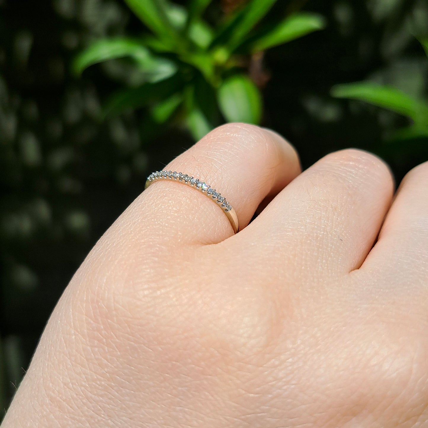 Late Vintage 9ct White Gold Diamond Half Eternity Ring