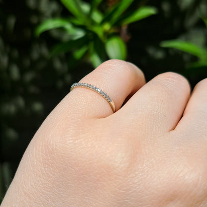 Late Vintage 9ct White Gold Diamond Half Eternity Ring