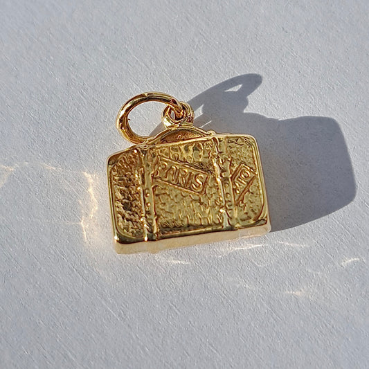 Vintage 9ct Gold Suitcase Charm, 1967