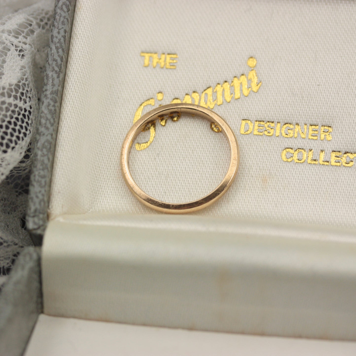 Vintage 9ct Gold Skinny Band Ring, 1950