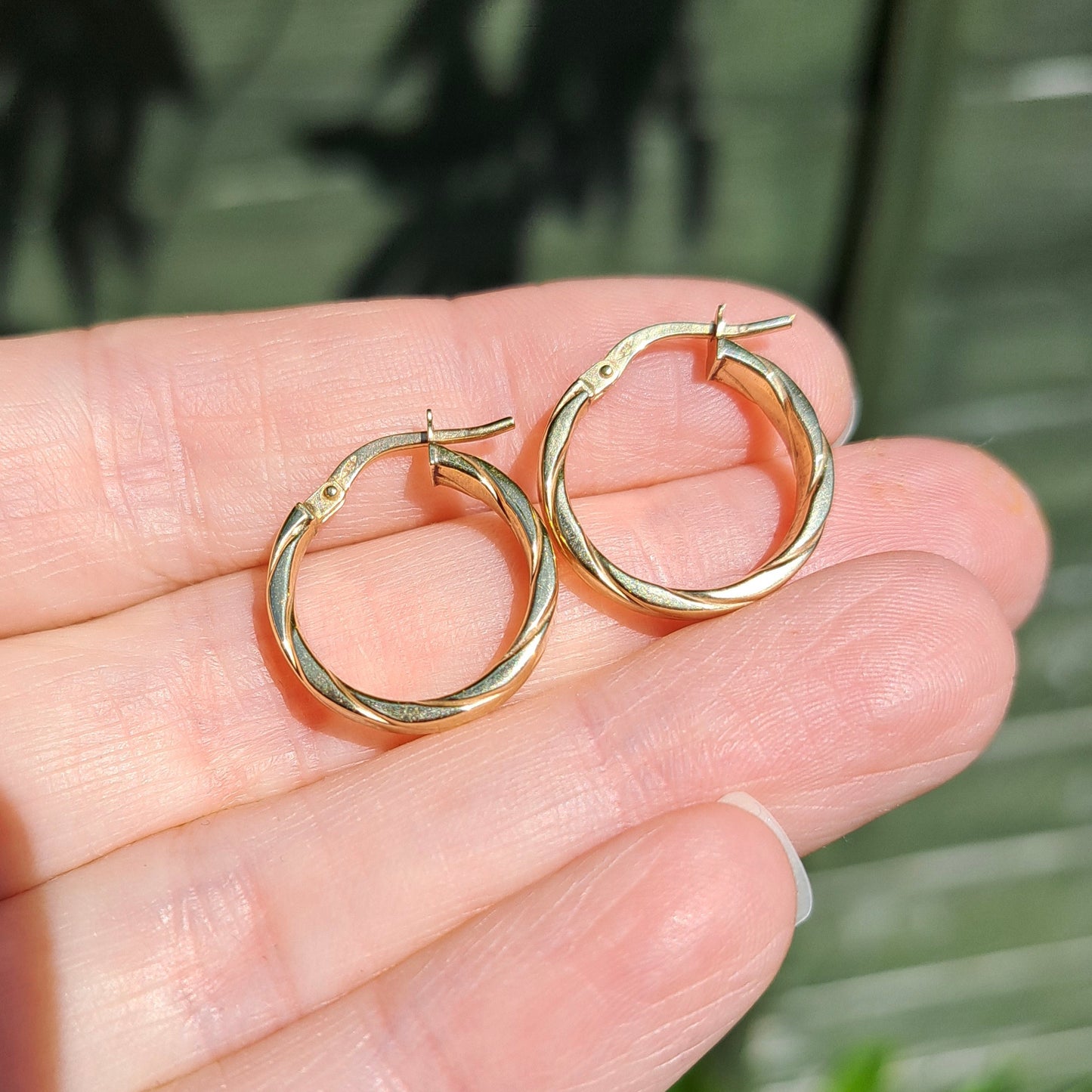 Pre-owned 9ct Gold Twist Hoop Earrings