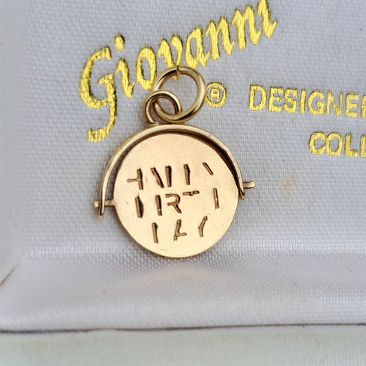 Vintage 9ct Gold "HAPPY BIRTHDAY" Spinner Charm, 1978
